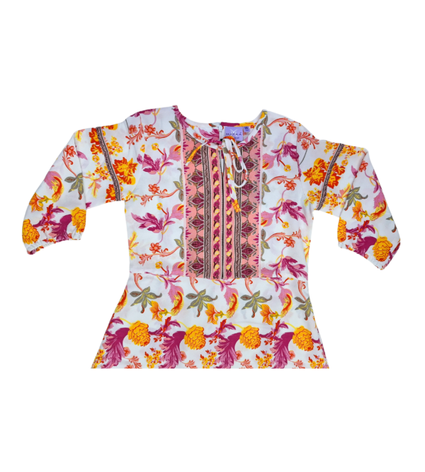 Floral Print Birthday Dress for Girls – Stylish & Comfy AB - Image 3